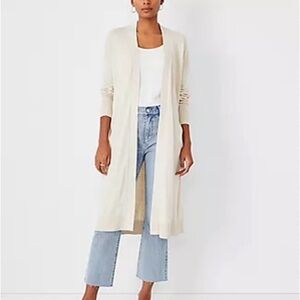 Ann Taylor Open Cardigan Sweater In Winter White